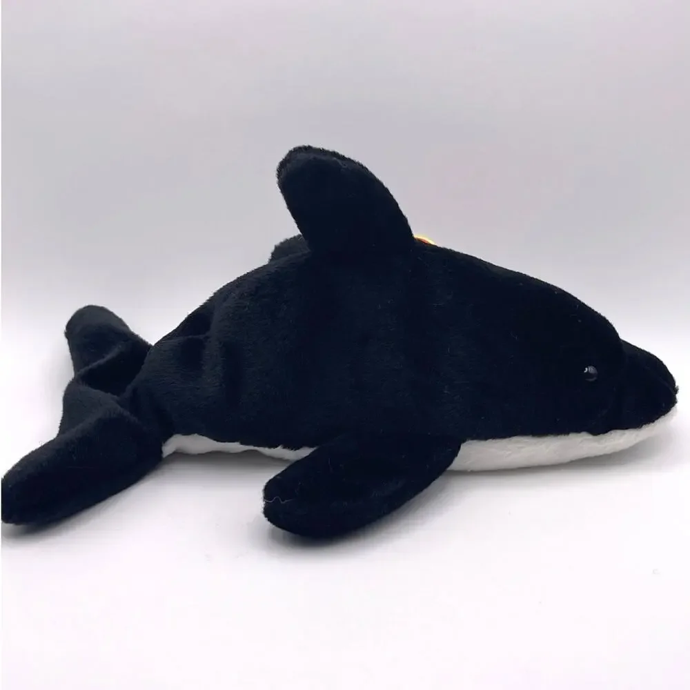 Ty Beanie Baby Spalsh Black White Orca Whale 8 inches NEW Sea Ocean Fish